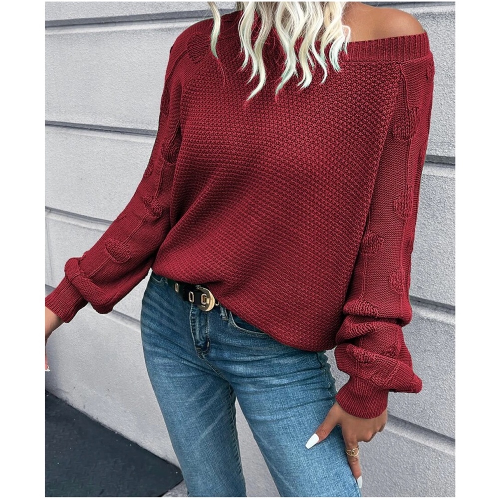 Cozy Dusty Pink Knit Oversized Sweater Top - Picture 6 of 10